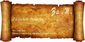 Zsirka Magda névjegykártya